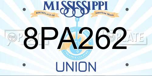 8PA262 Mississippi License Plate