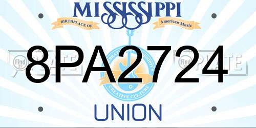 8PA2724 Mississippi License Plate