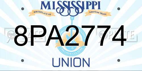 8PA2774 Mississippi License Plate