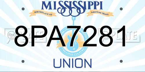 8PA7281 Mississippi License Plate