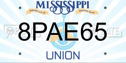 8PAE65 Mississippi License Plate