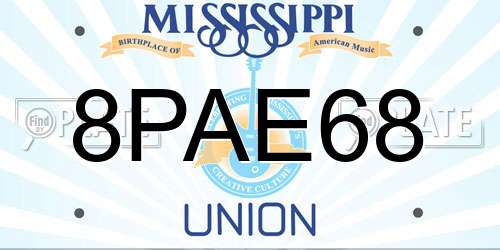 8PAE68 Mississippi License Plate