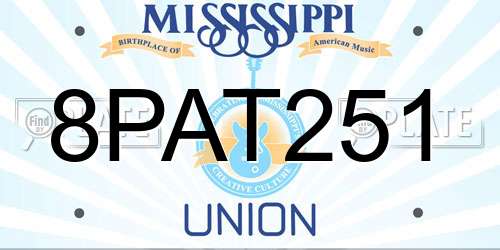 8PAT251 Mississippi License Plate