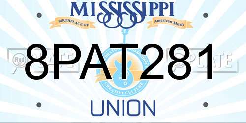 8PAT281 Mississippi License Plate