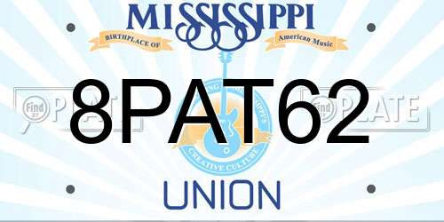 8PAT62 Mississippi License Plate