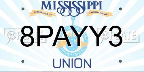 8PAYY3 Mississippi License Plate