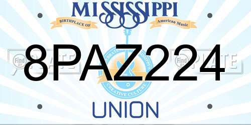 8PAZ224 Mississippi License Plate