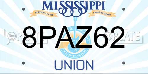 8PAZ62 Mississippi License Plate