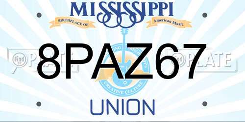8PAZ67 Mississippi License Plate