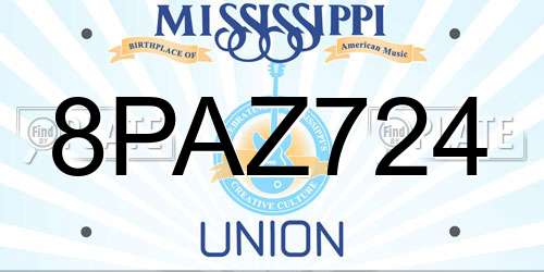 8PAZ724 Mississippi License Plate