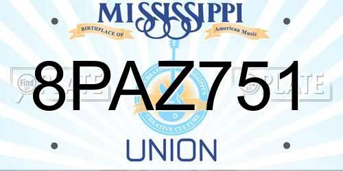 8PAZ751 Mississippi License Plate