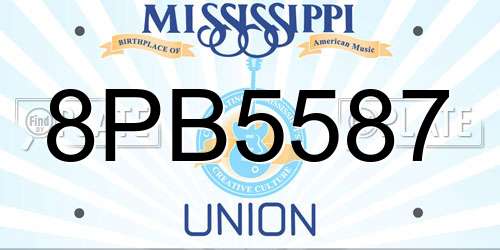 8PB5587 Mississippi License Plate