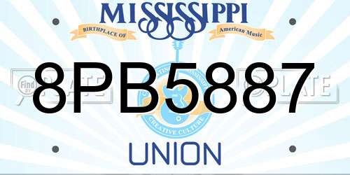 8PB5887 Mississippi License Plate