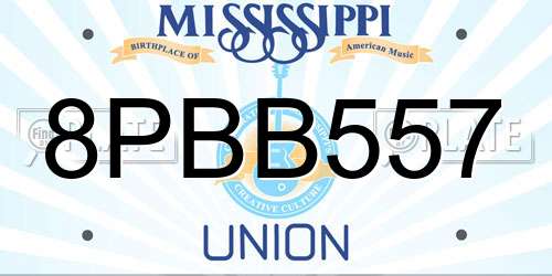 8PBB557 Mississippi License Plate
