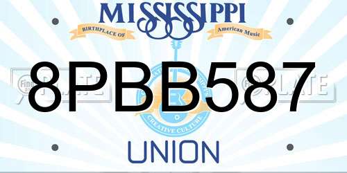 8PBB587 Mississippi License Plate
