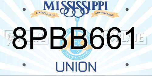 8PBB661 Mississippi License Plate