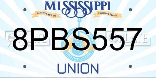 8PBS557 Mississippi License Plate