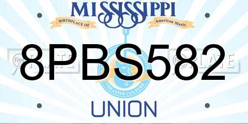 8PBS582 Mississippi License Plate