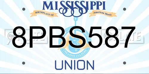 8PBS587 Mississippi License Plate