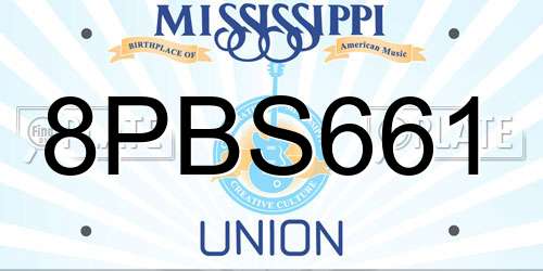 8PBS661 Mississippi License Plate