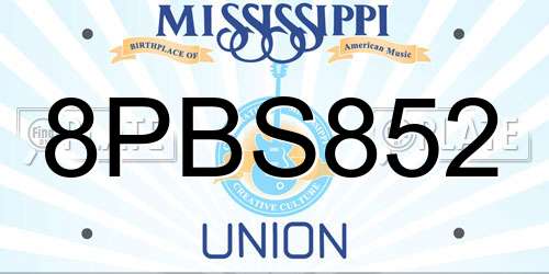 8PBS852 Mississippi License Plate
