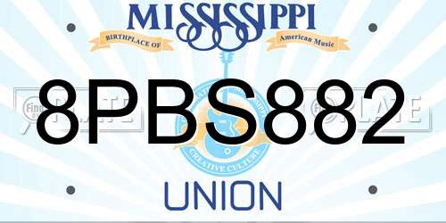 8PBS882 Mississippi License Plate