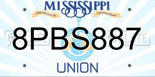 8PBS887 Mississippi License Plate