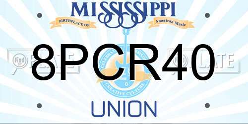 8PCR40 Mississippi License Plate