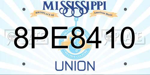8PE8410 Mississippi License Plate
