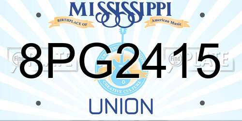 8PG2415 Mississippi License Plate