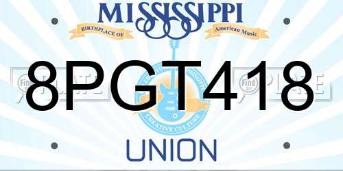8PGT418 Mississippi License Plate