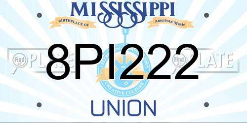 8PI222 Mississippi License Plate