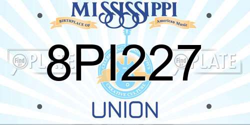 8PI227 Mississippi License Plate