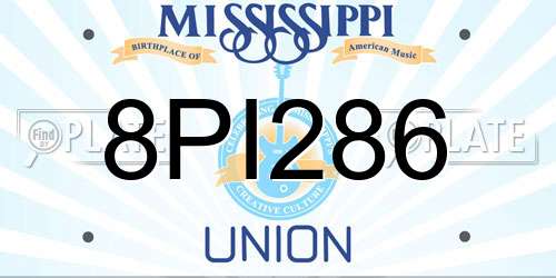8PI286 Mississippi License Plate