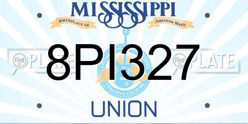 8PI327 Mississippi License Plate