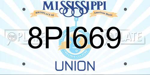 8PI669 Mississippi License Plate