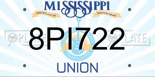 8PI722 Mississippi License Plate