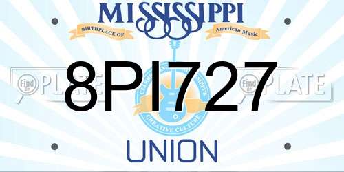 8PI727 Mississippi License Plate