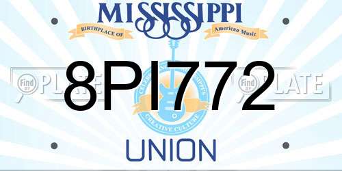8PI772 Mississippi License Plate
