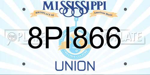 8PI866 Mississippi License Plate