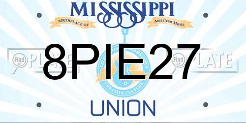 8PIE27 Mississippi License Plate