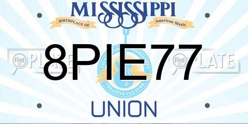 8PIE77 Mississippi License Plate