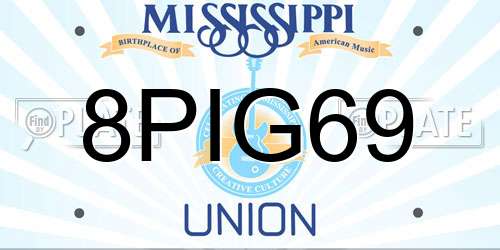 8PIG69 Mississippi License Plate