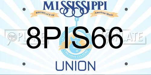 8PIS66 Mississippi License Plate