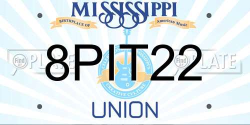 8PIT22 Mississippi License Plate