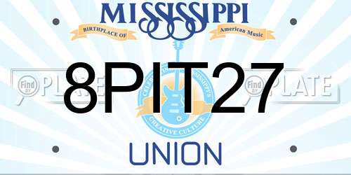 8PIT27 Mississippi License Plate