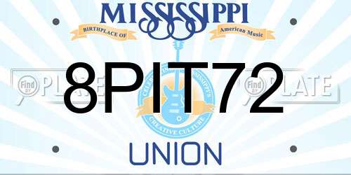 8PIT72 Mississippi License Plate