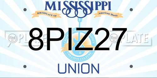 8PIZ27 Mississippi License Plate