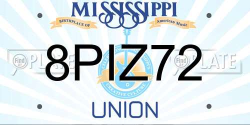 8PIZ72 Mississippi License Plate