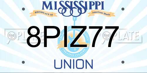 8PIZ77 Mississippi License Plate